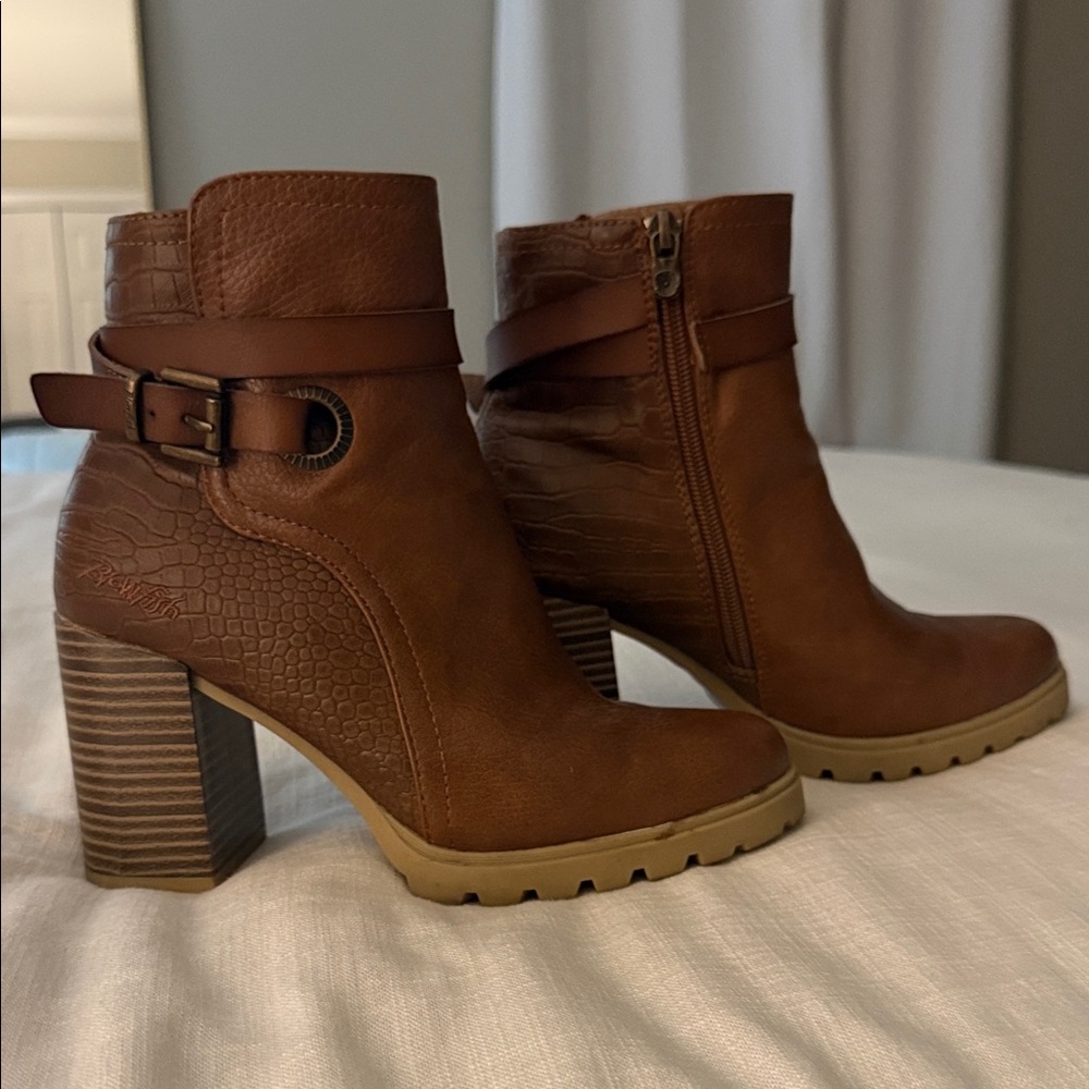 Blowfish Textured Brown Heeled Boots